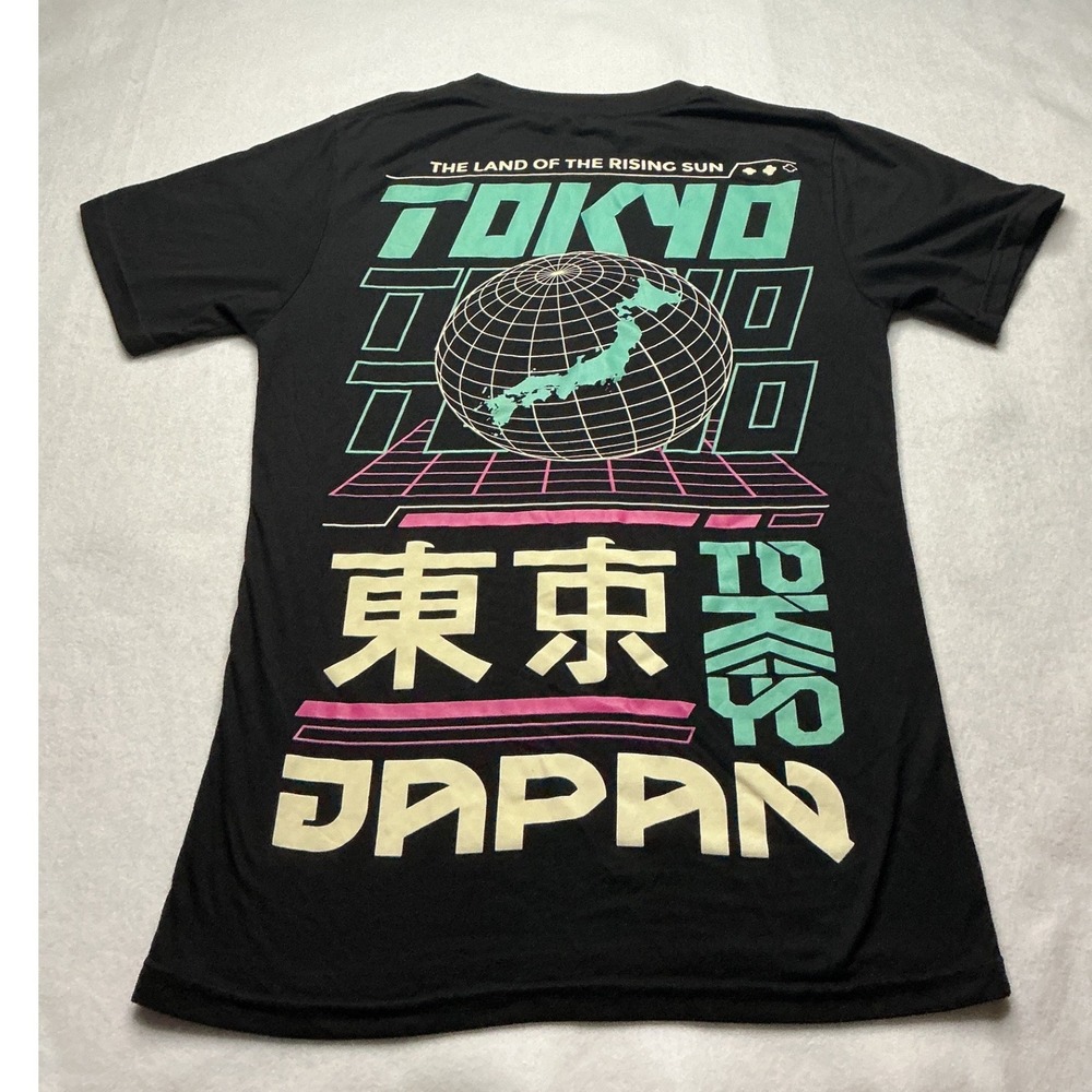 RGSTR Tokyo Japan Graphic T-Shirt Men Small Black Short Sleeve Land Rising Sun